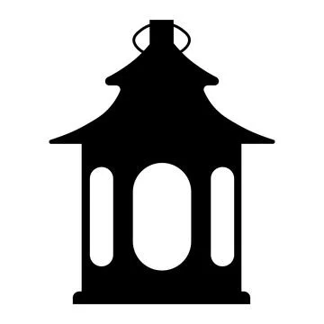 Lantern black vector icon on white background Stock Illustration