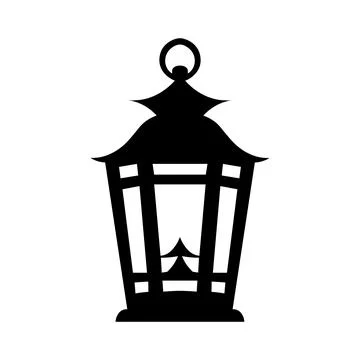 Lantern black vector icon on white background Stock Illustration