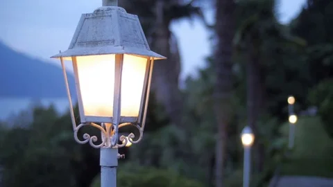 Lantern in Blue Hour Stock-Footage 79674591