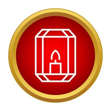 Lantern with burning candle icon symbolizing tradition and light Illustrazione stock
