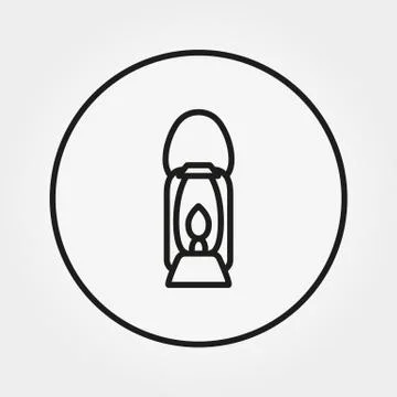 Lantern. Camping. Icon. Vector. Editable Thin line. Universal Stock Illustration