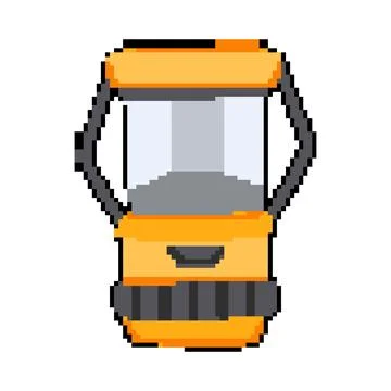 Lantern camping lamp pixel art vector illustration Illustration
