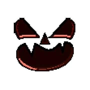 Lantern carved pumpkin face pixel art vector illustration Illustrazione stock