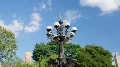 Lantern Cherry Hill Fountain Central Park Art Deco NYC New York City Vidéo 240308363