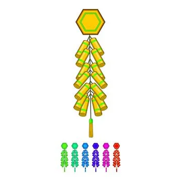 Lantern chinese firecracker cartoon vector graphic Stock Illustration