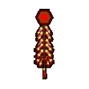 Lantern chinese firecracker pixel art vector illustration Stock Illustration