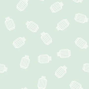 Lantern chinese line vector seamless pattern Stock Illustration
