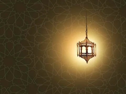 Lantern with classic arabic texture Stock Photos