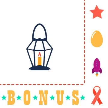 Lantern computer symbol Stock Illustration