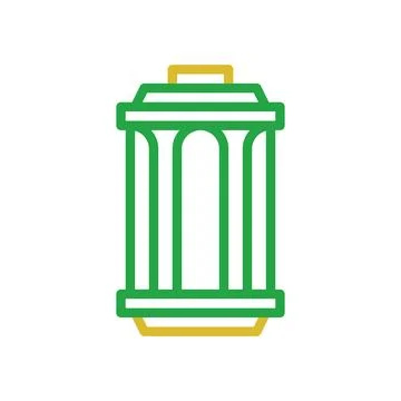 Lantern element duocolor orange green ramadan illustration Stock Illustration