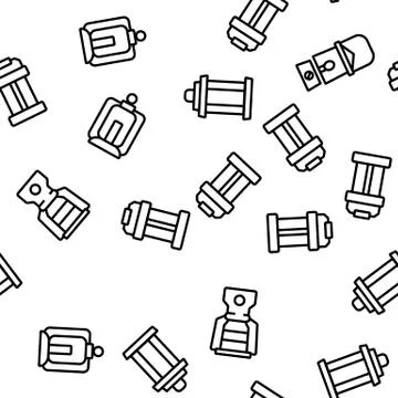 Lantern Equipment Vector Seamless Pattern Stock Illustration