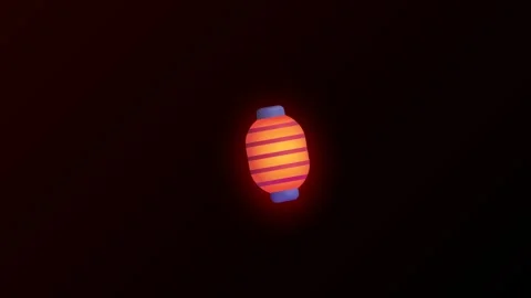 Lantern glows softly in the dark with a warm light Stock Footage 345373722