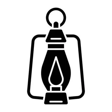 Lantern Glyph Icon Illustration