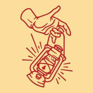 Lantern Hand Logo Stock Illustration