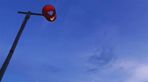 Lantern hanging on the wood pole Stock Footage 51440897