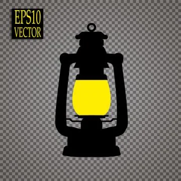 Lantern icon in black style isolated on white background. Mine symbol stock v Illustrazione stock