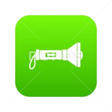 Lantern icon digital green Stock Illustration