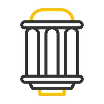 Lantern icon duocolor grey yellow style ramadan illustration vector element.. Illustrazione stock