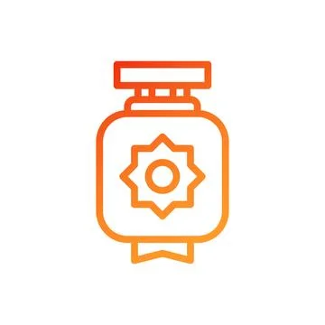 Lantern icon gradient red orange chinese illustration Stock-Illustration