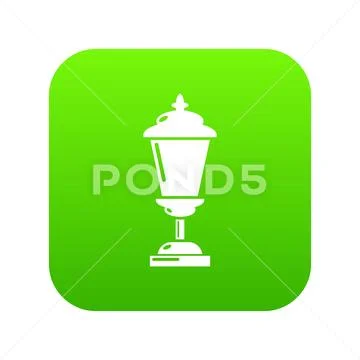 Lantern icon green Stock Illustration