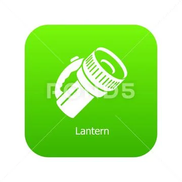 Lantern icon green vector Stock Illustration