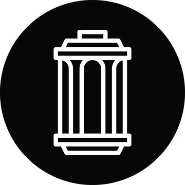 Lantern icon line rounded black white colour ramadan symbol illustration pe.. Illustrazione stock