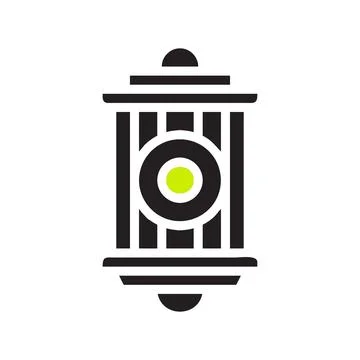 Lantern icon solid black green colour ramadan symbol illustration perfect. Stock Illustration