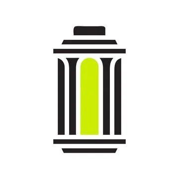 Lantern icon solid black green colour ramadan symbol illustration perfect. Stock Illustration