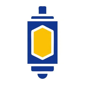Lantern icon solid blue yellow colour ramadan symbol perfect. Illustrazione stock