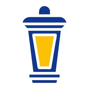 Lantern icon solid blue yellow colour ramadan symbol perfect. Illustrazione stock
