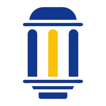 Lantern icon solid blue yellow colour ramadan symbol perfect. Illustrazione stock