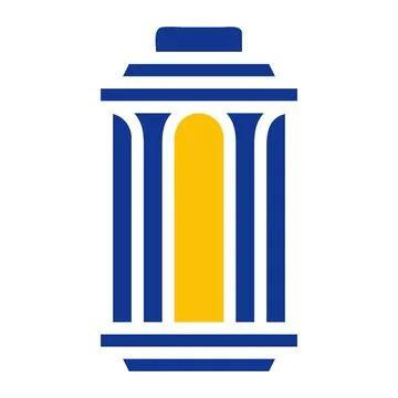 Lantern icon solid blue yellow colour ramadan symbol perfect. Illustrazione stock