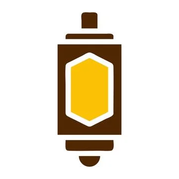 Lantern icon solid brown yellow colour ramadan symbol perfect. Stock Illustration