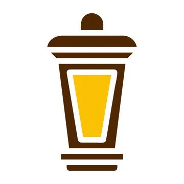 Lantern icon solid brown yellow colour ramadan symbol perfect. 스톡 일러스트