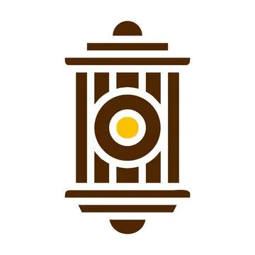 Lantern icon solid brown yellow colour ramadan symbol perfect. Illustrazione stock
