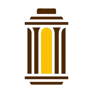 Lantern icon solid brown yellow colour ramadan symbol perfect. 스톡 일러스트