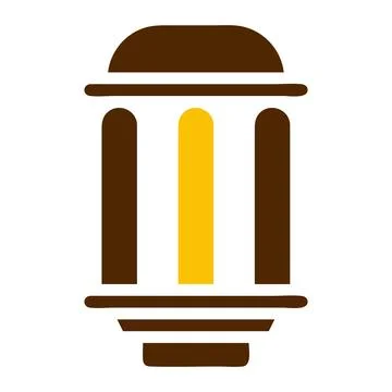 Lantern icon solid brown yellow colour ramadan symbol perfect. Illustrazione stock