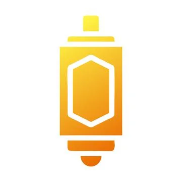 Lantern icon solid gradient yellow style ramadan illustration vector elemen.. 스톡 일러스트