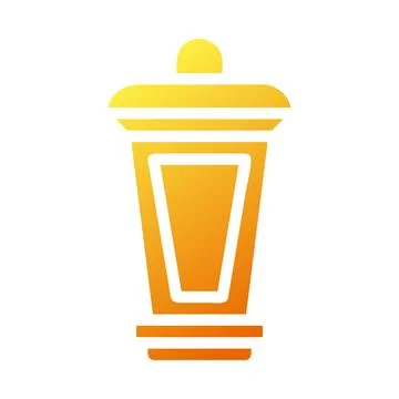 Lantern icon solid gradient yellow style ramadan illustration vector elemen.. 스톡 일러스트