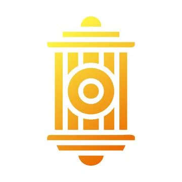 Lantern icon solid gradient yellow style ramadan illustration vector elemen.. 스톡 일러스트
