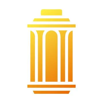 Lantern icon solid gradient yellow style ramadan illustration vector elemen.. Stock Illustration