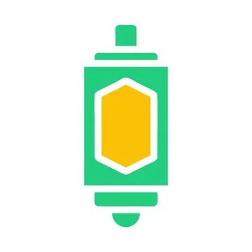 Lantern icon solid green yellow style ramadan illustration vector element a.. Stock Illustration