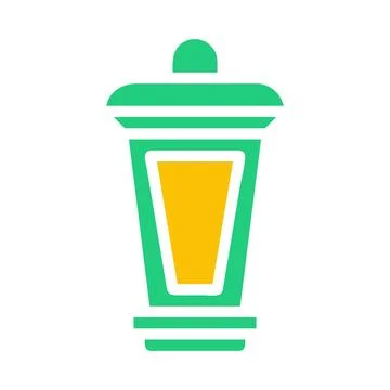 Lantern icon solid green yellow style ramadan illustration vector element a.. Illustrazione stock