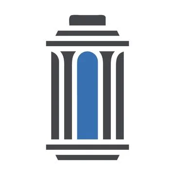 Lantern icon solid grey blue style ramadan illustration vector element and .. Illustrazione stock