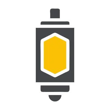 Lantern icon solid grey yellow style ramadan illustration vector element an.. Stock Illustration