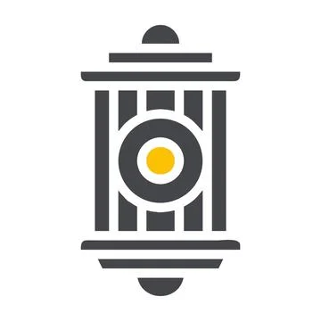 Lantern icon solid grey yellow style ramadan illustration vector element an.. Illustrazione stock