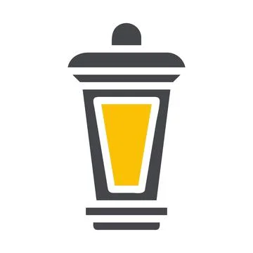 Lantern icon solid grey yellow style ramadan illustration vector element an.. 스톡 일러스트