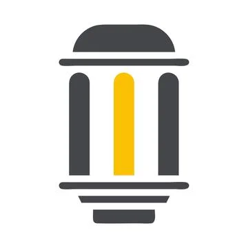 Lantern icon solid grey yellow style ramadan illustration vector element an.. 스톡 일러스트