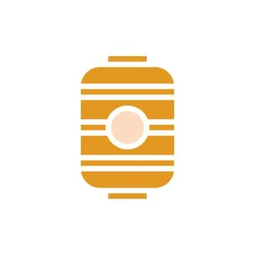 Lantern icon solid orange yellow colour chinese new year symbol perfect. Stock Illustration