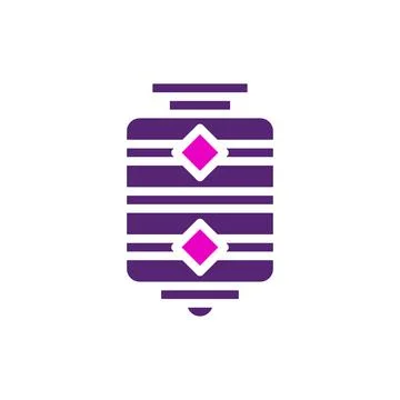 Lantern icon solid purple pink colour chinese new year symbol perfect. Stock Illustration